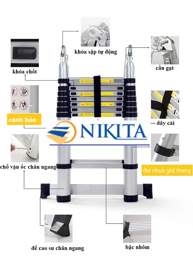 Thang nhôm rút đôi nikita ai 80
